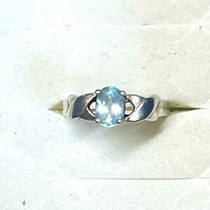 Oval Gem Solitaire Vintage Sterling Silver Ring Size 6.5